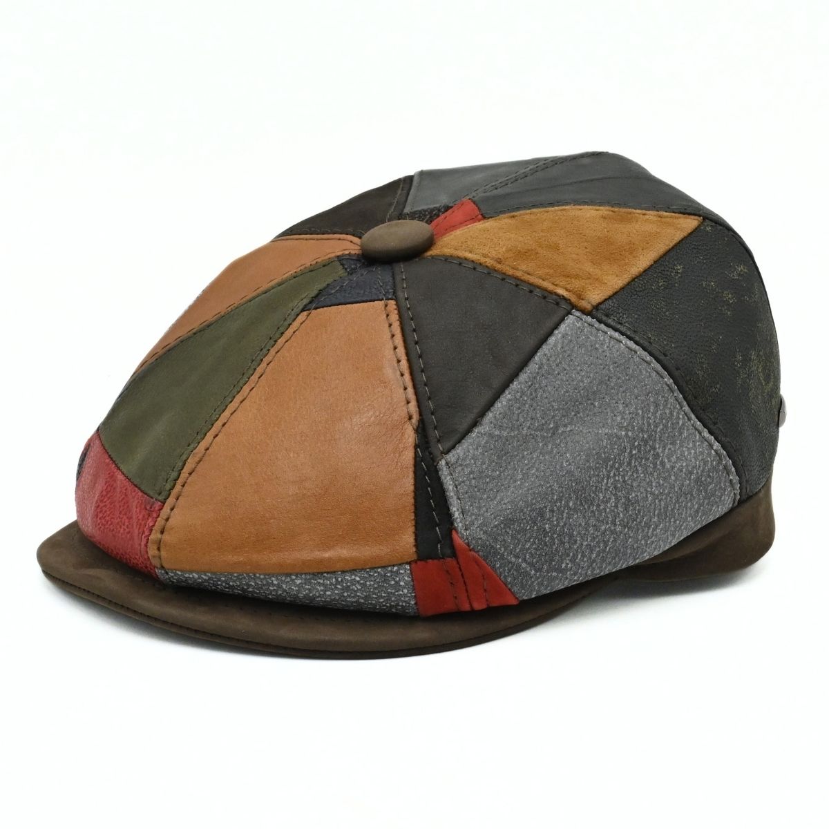 Napoli Leather Newsboy Hat. Unique Italian Hat for Men & Women