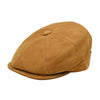 cognac Firenze Leather Newsboy Hat front view