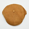 cognac Firenze Leather Newsboy Hat top view