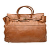 cognac Firenze Soft Leather Tote front