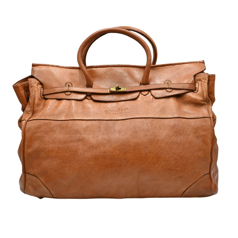 cognac Firenze Soft Leather Tote front