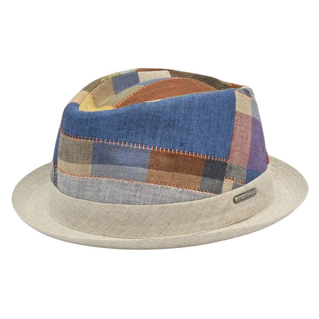 Linen Patchwork Pork Pie Hat