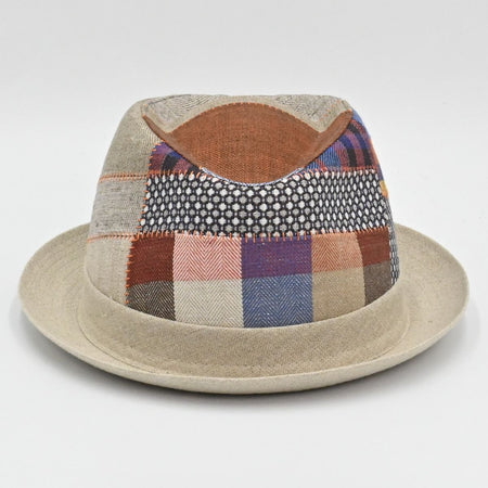 Linen Patchwork Pork Pie Hat