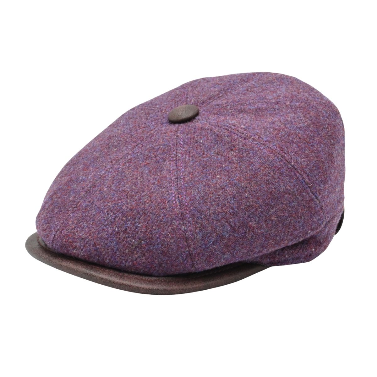 Shetland Wool & Leather Newsboy Cap – Norcia | Handmade in Italy