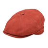 Red Firenze Leather Newsboy Hat front view