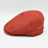 Red Firenze Leather Newsboy Hat side view
