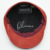Red Firenze Leather Newsboy Hat inside view
