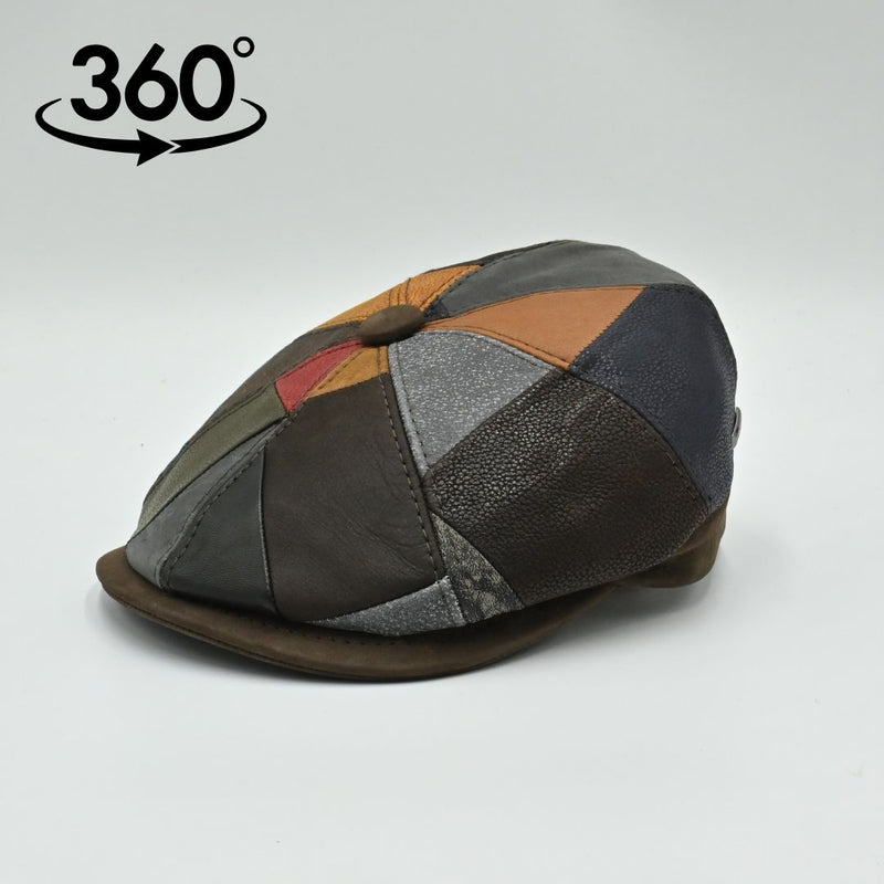Napoli Leather Newsboy Hat