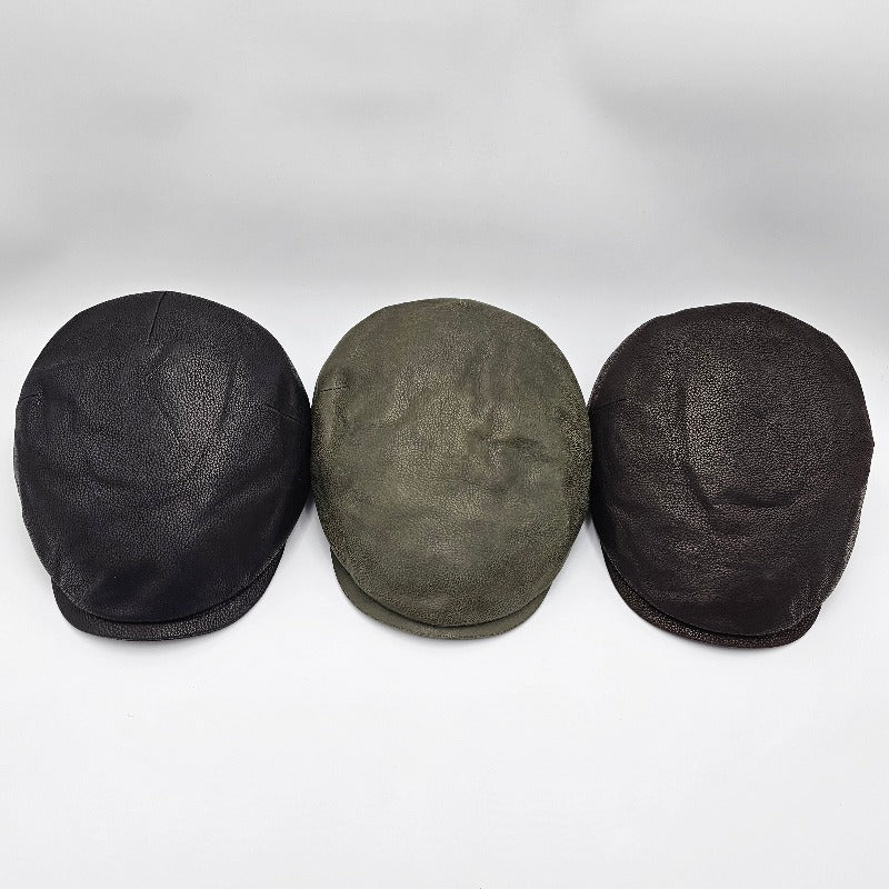 Luxury Hammered Nappa Leather Cap