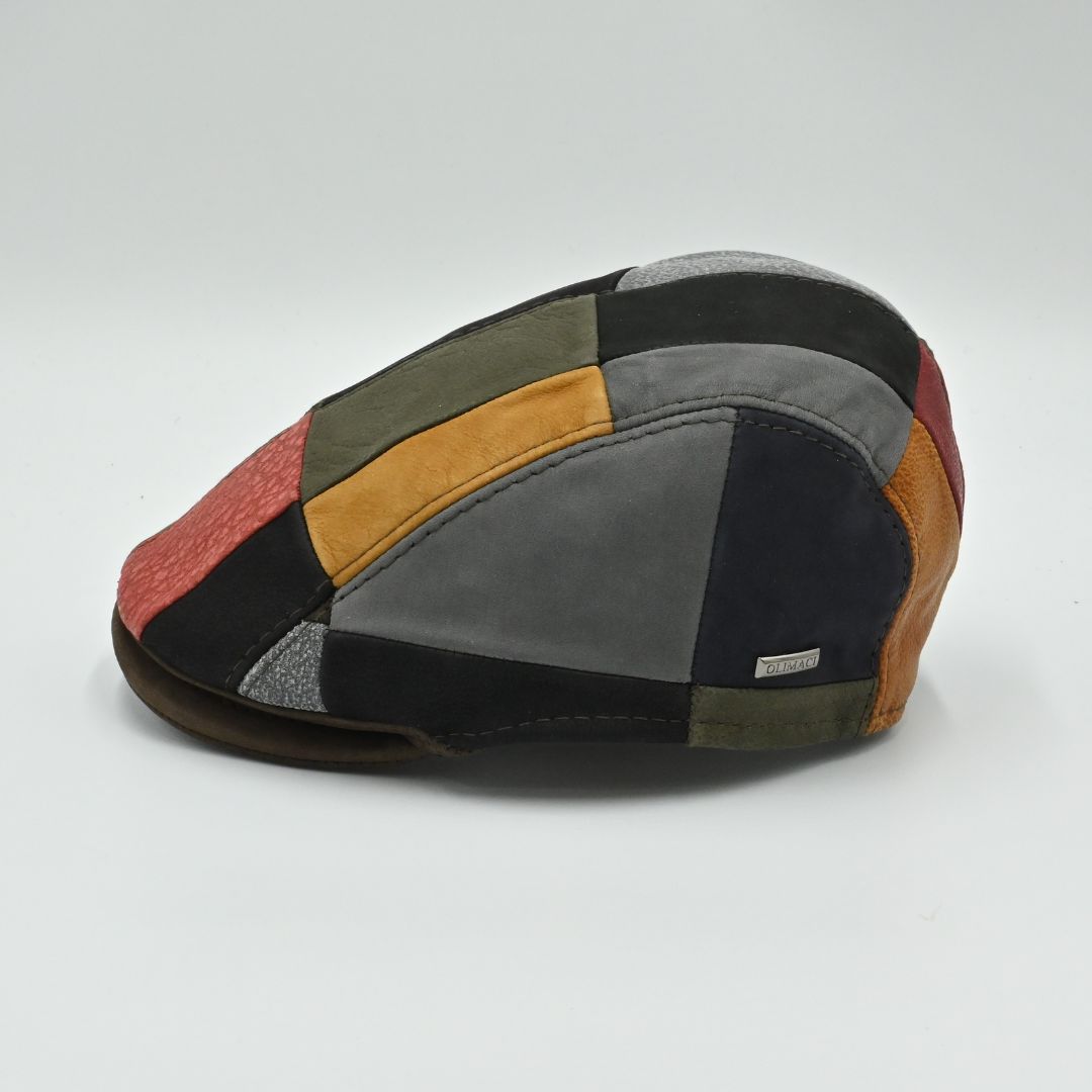Handmade Italian Leather Patchwork Cap
