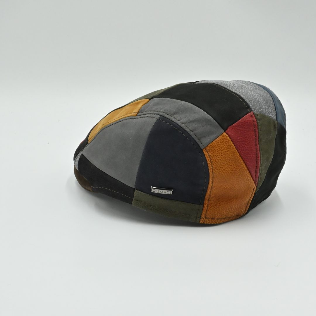 Handmade Italian Leather Patchwork Cap