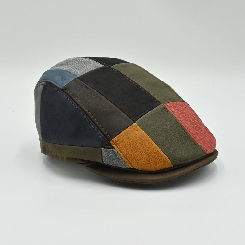 Multicolor Napoli Leather Patchwork Cap front view