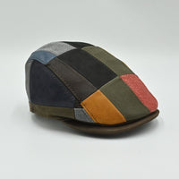 Handmade Italian Leather Patchwork Cap