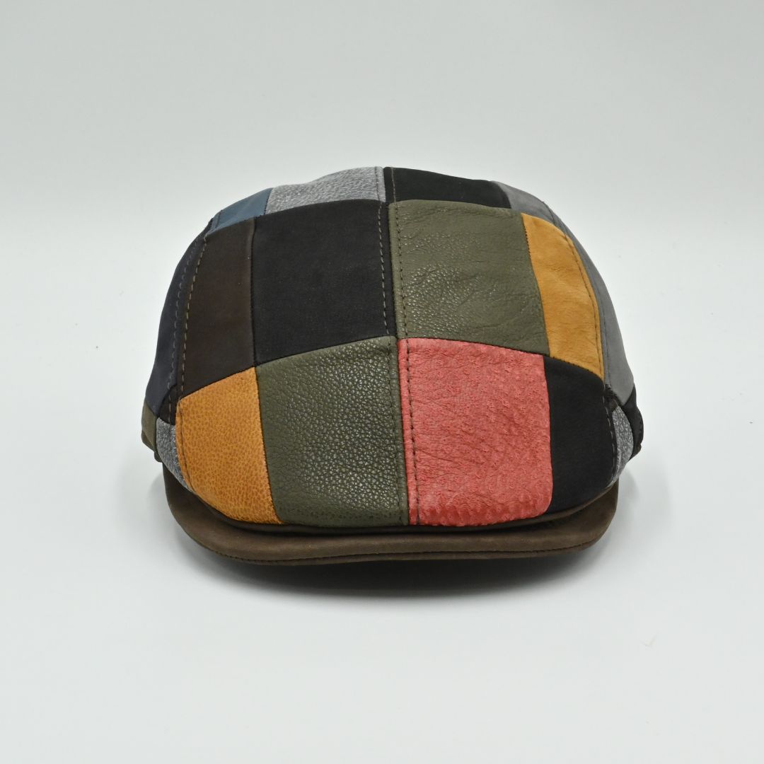 Handmade Italian Leather Patchwork Cap