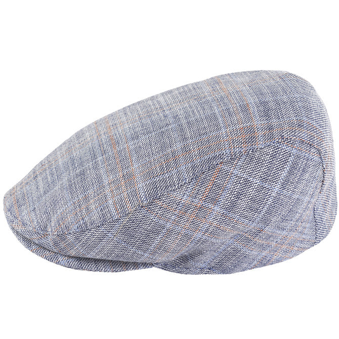 Patterned Linen Flat Cap