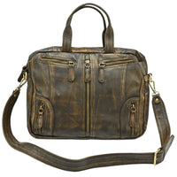 Brown Business Leather Bag on white background