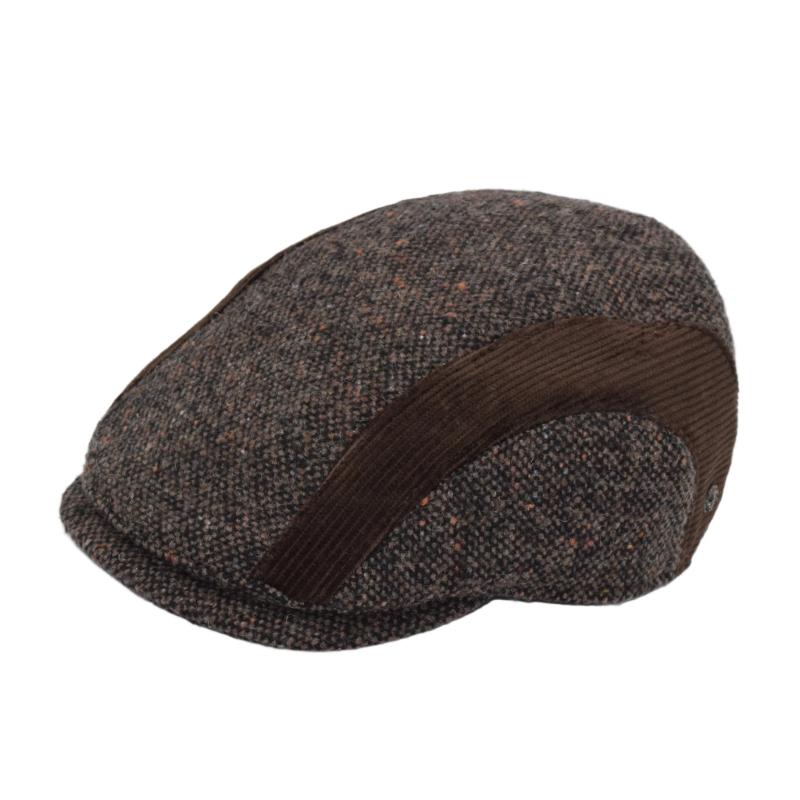 Tweed Cap With Velvet Bands