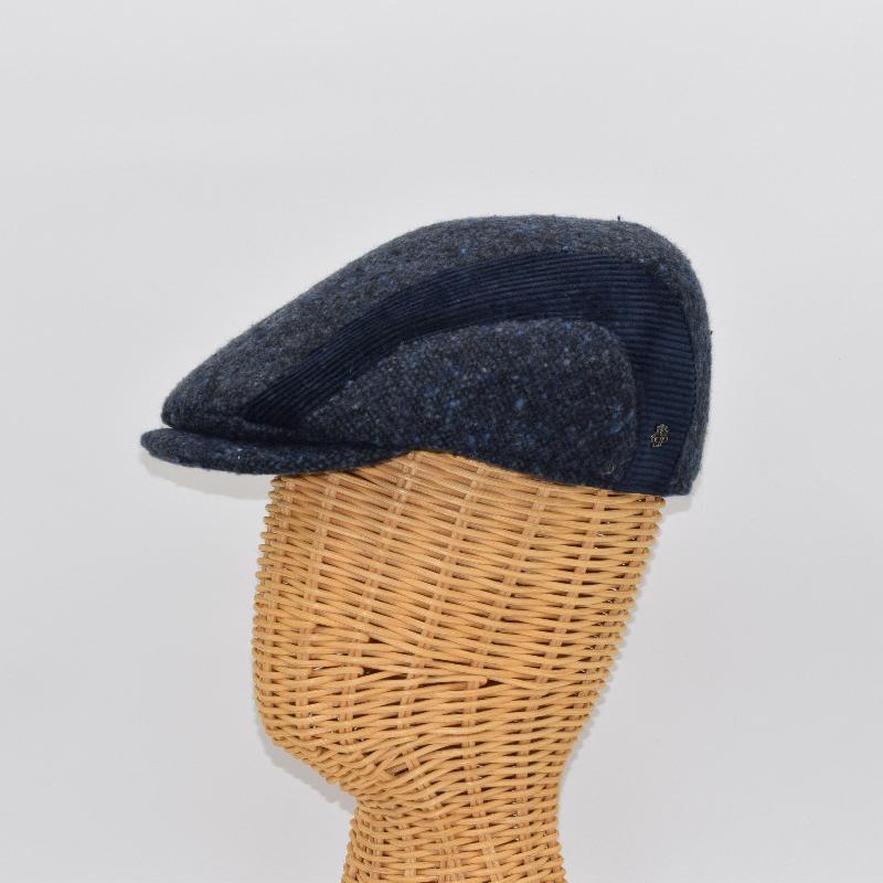 Tweed Cap With Velvet Bands