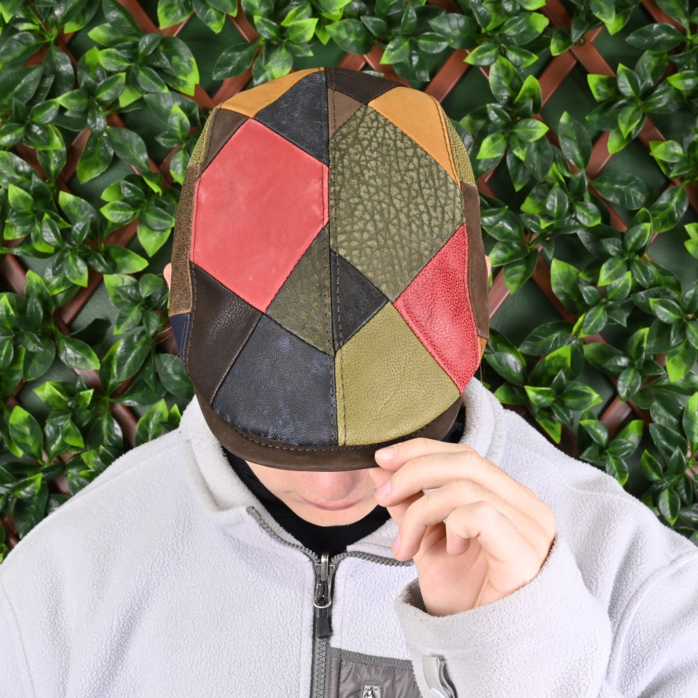 Leather Patchwork Cap