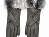 Women's Chinchilla Cuff Leather Gloves