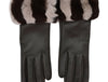 Women's Chinchilla Cuff Lambskin Gloves