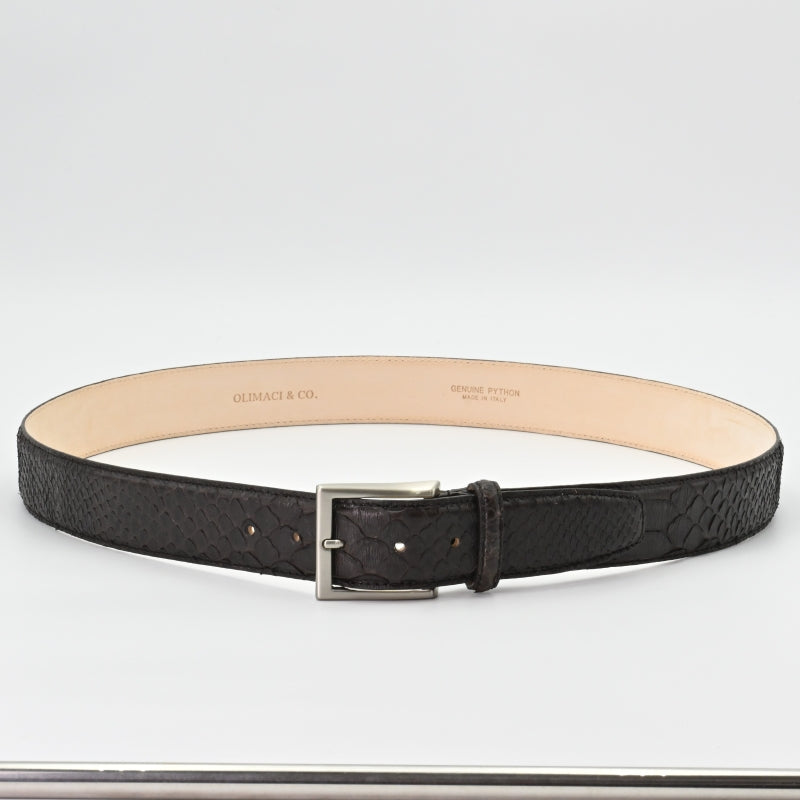 Brown Python Leather Belt | Handmade in Italy | OLIMACI & CO