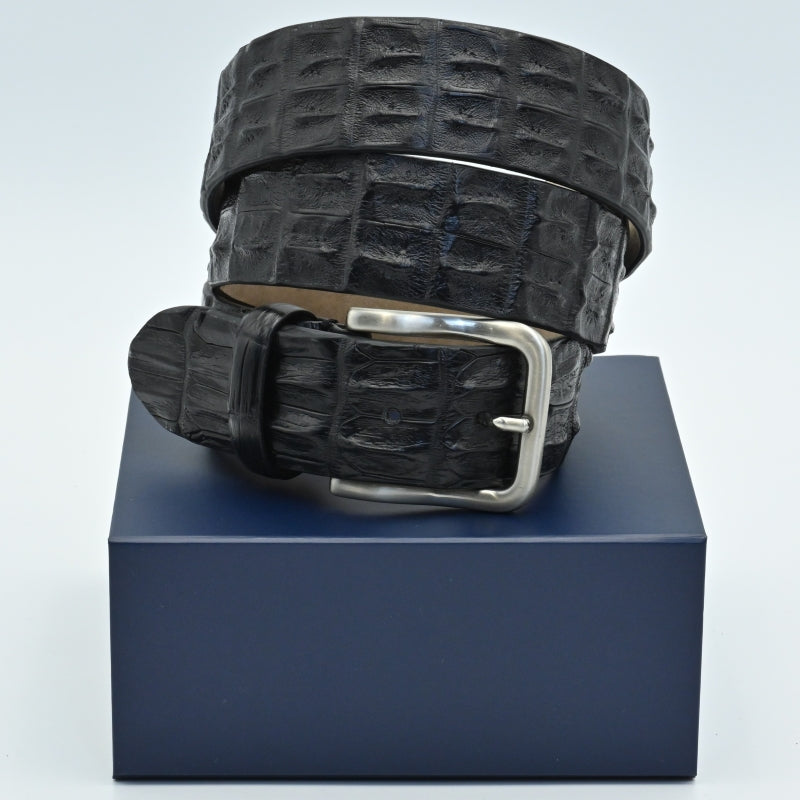 OLIMACI & CO. Black Crocodile Belt