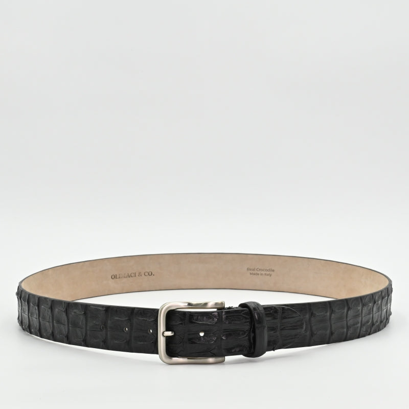 OLIMACI & CO. Black Crocodile Belt