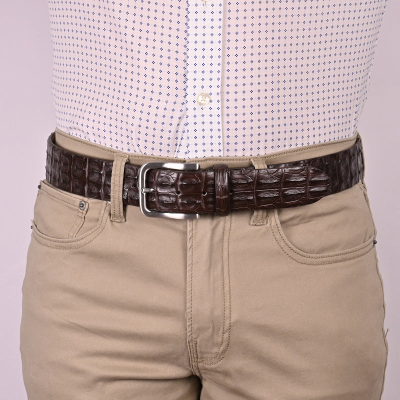 OLIMACI & CO. Brown Crocodile Belt