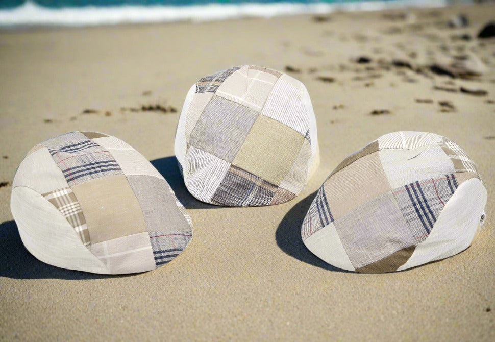 Beige Patchwork Pattern Cap