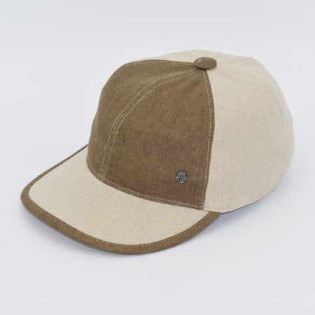 Two Tone Linen Baseball Cap