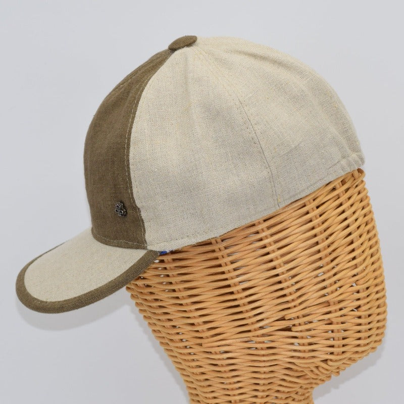 Two Tone Linen Baseball Cap