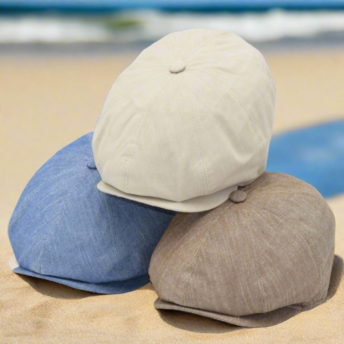 Newsboy Style Linen Hat