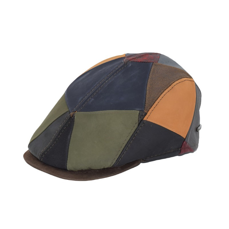 Leather Patchwork Cap