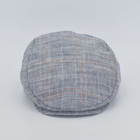 Patterned Linen Flat Cap