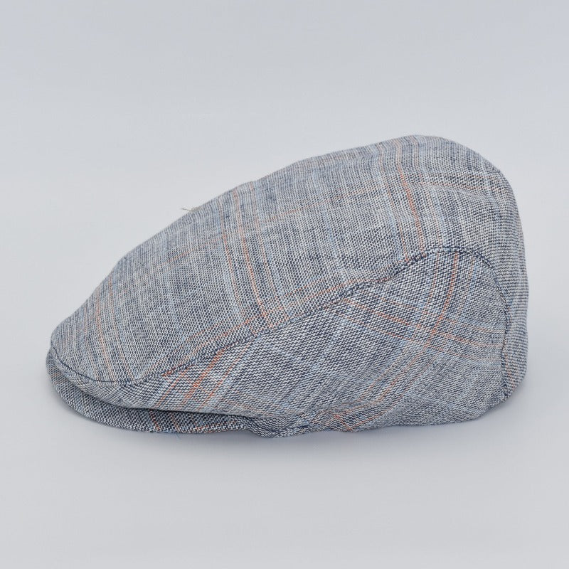 Patterned Linen Flat Cap