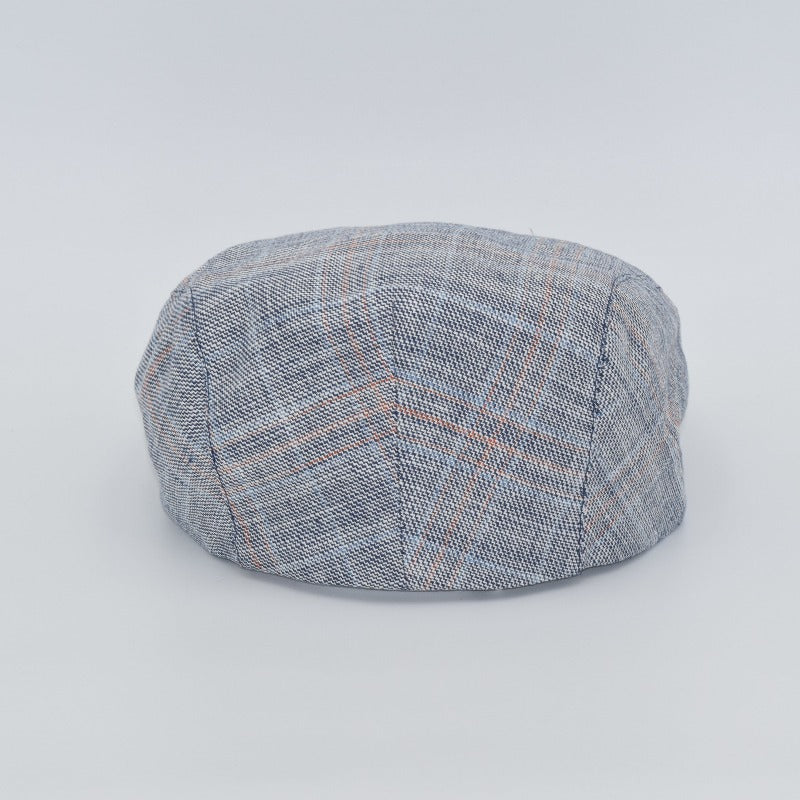 Patterned Linen Flat Cap