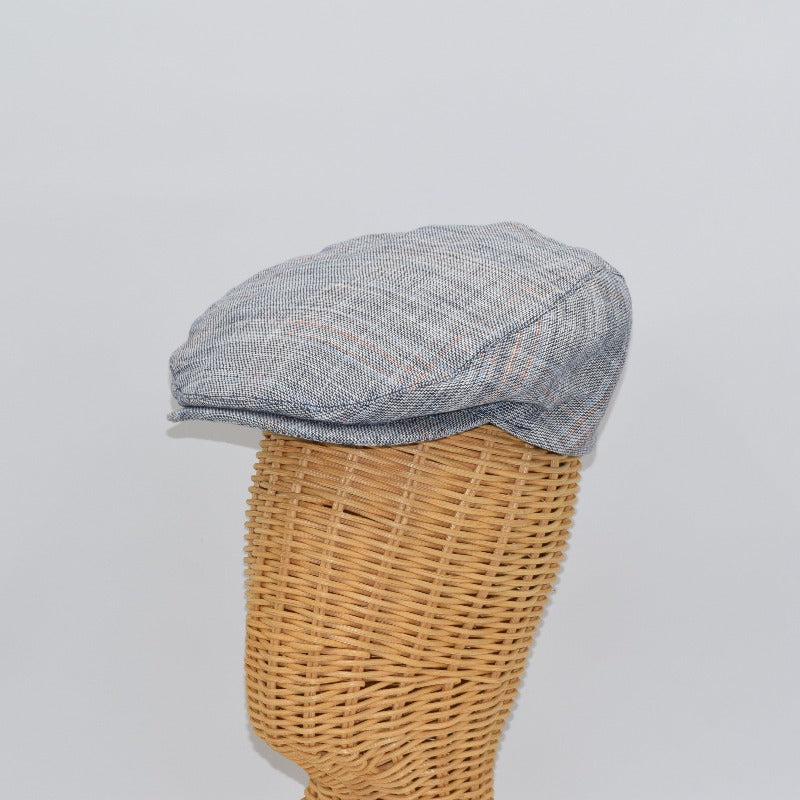 Patterned Linen Flat Cap