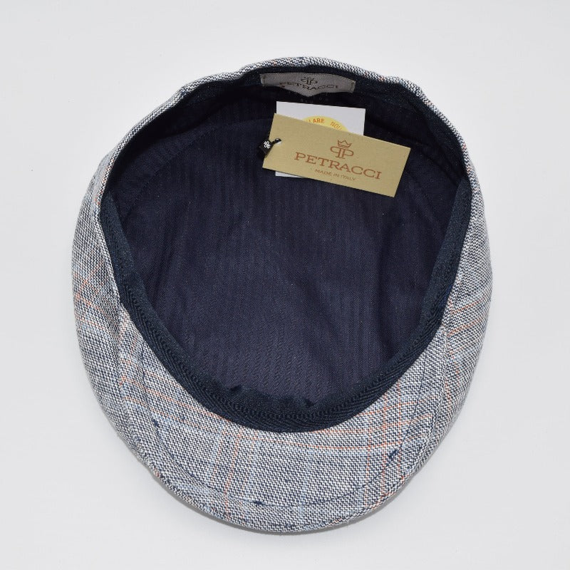 Patterned Linen Flat Cap