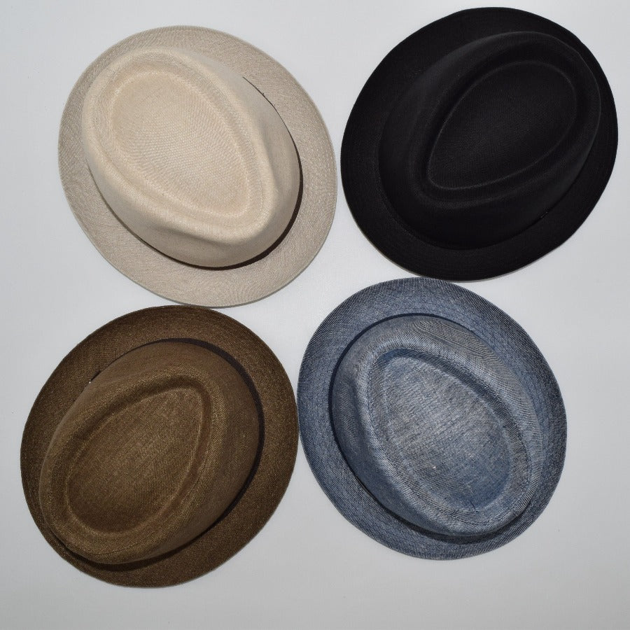 Linen Porkpie Hat