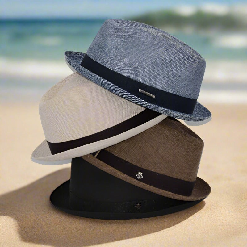 Italian Linen Pork Pie Hat For Men And Women Cappello Fashion