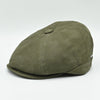 green Firenze Leather Newsboy Hat front view