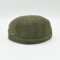 green Firenze Leather Newsboy Hat back view