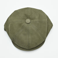green Firenze Leather Newsboy Hat top view
