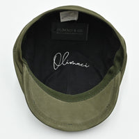 green Firenze Leather Newsboy Hat inside view