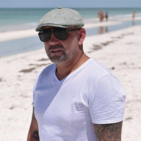man in Gray Alfredo Newsboy Hat on the beach