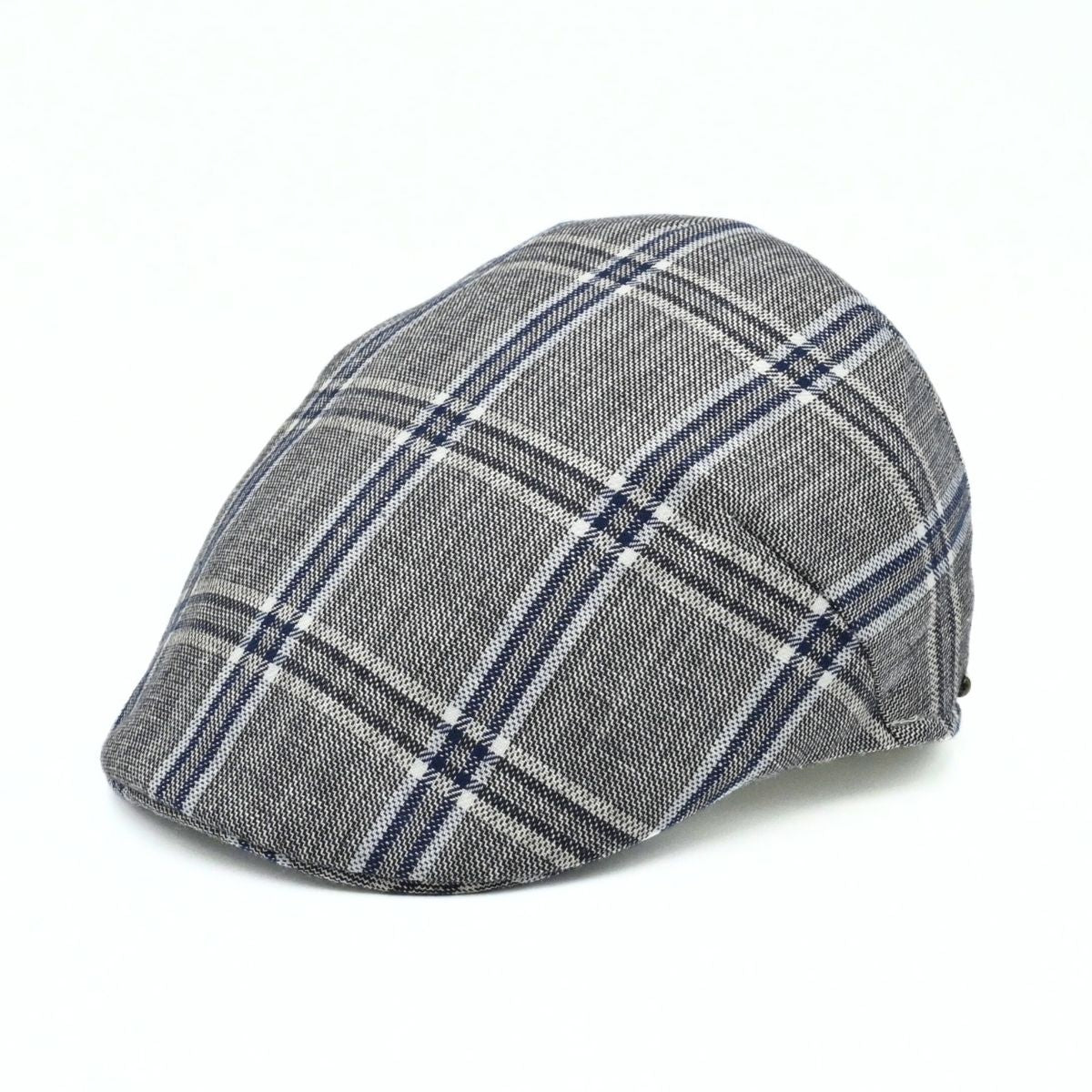 Grey Checkered Cap front view