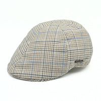 Beige Linen Prince Of Wales Hat on white background
