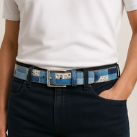 Patchwork Blue Belt