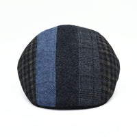Navy Patterned Wool Cap on white background